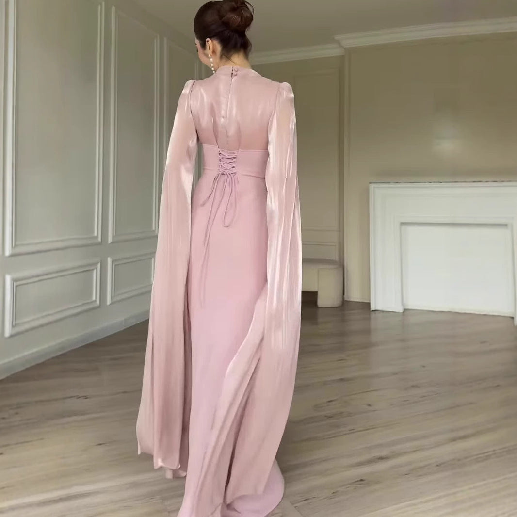 Long Sleeve Silky Maxi Dress Soft Dress