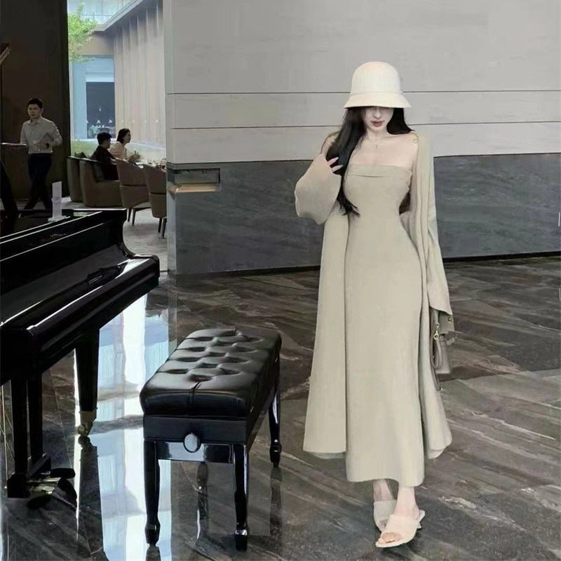 Knitted Cardigan Dress Sweater