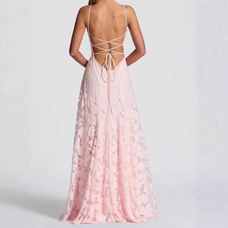 Romantic Style Backless Dress