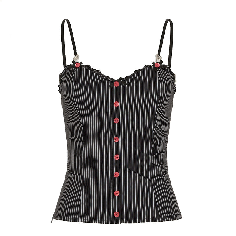 Vintage Stripe Waist Slimming Sexy Suspenders Chest