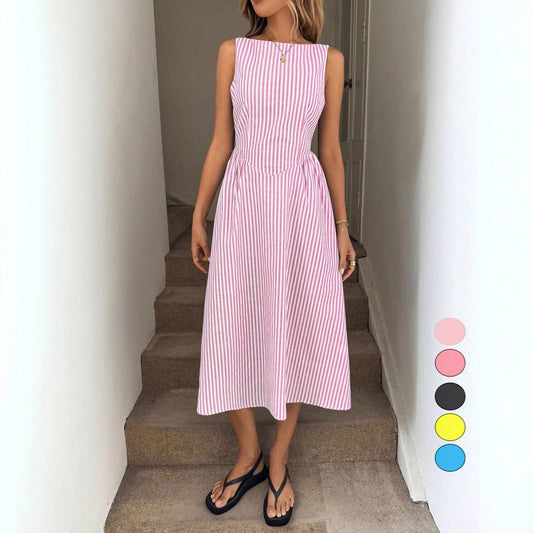 Casual Sleeveless Pocket Dress