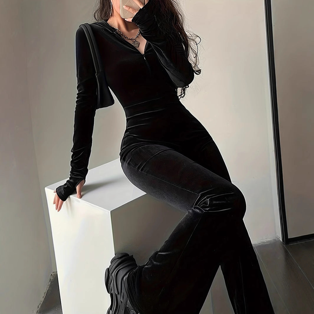 Velvet Slim Fit Jumpsuit