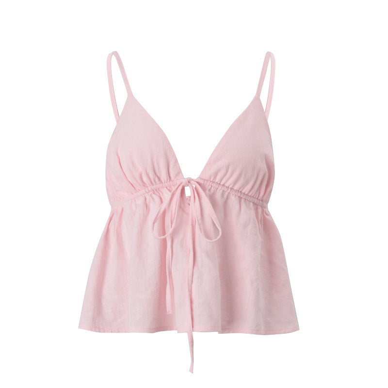 Low-cut Backless Lace-up Hot Girl Vest