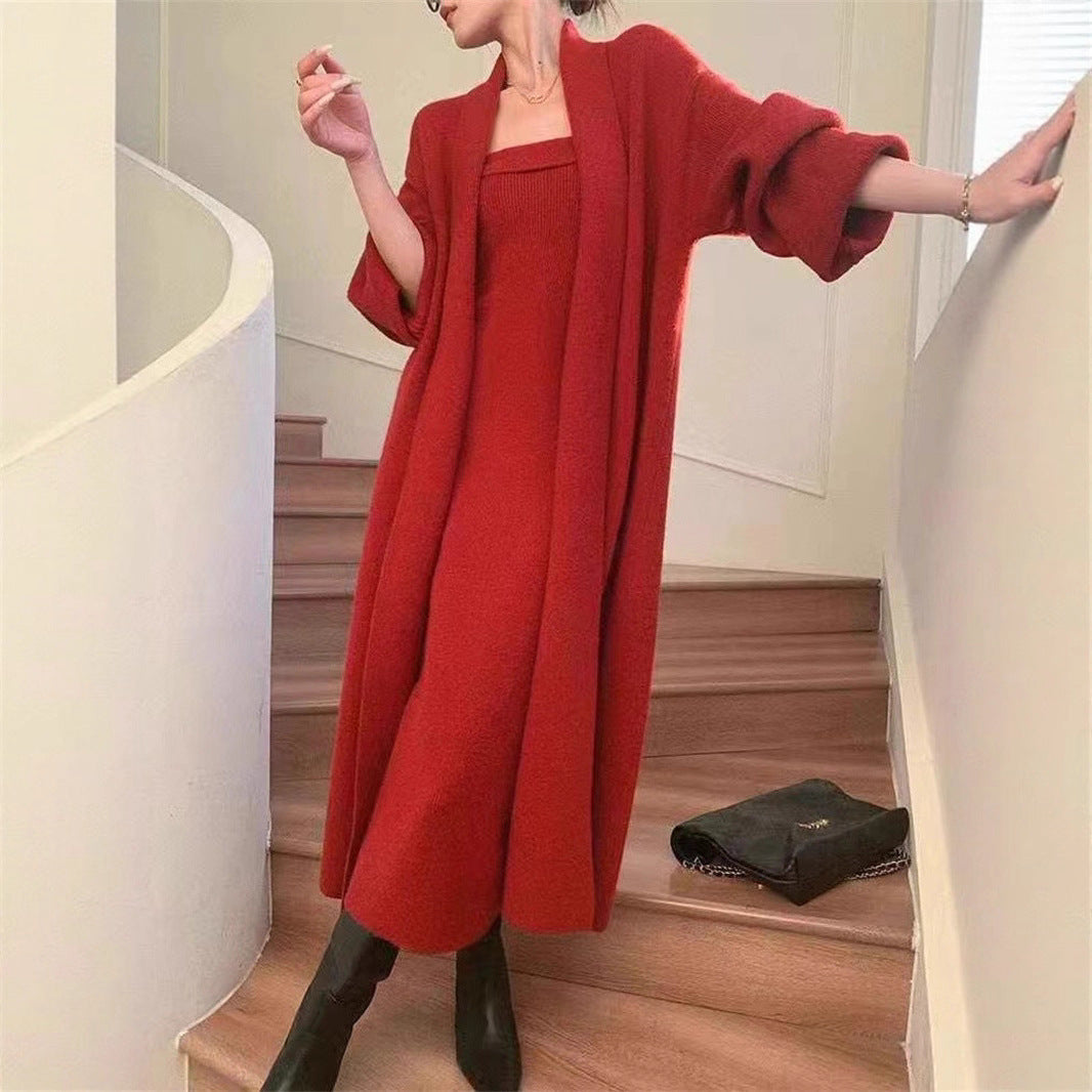 Knitted Cardigan Dress Sweater