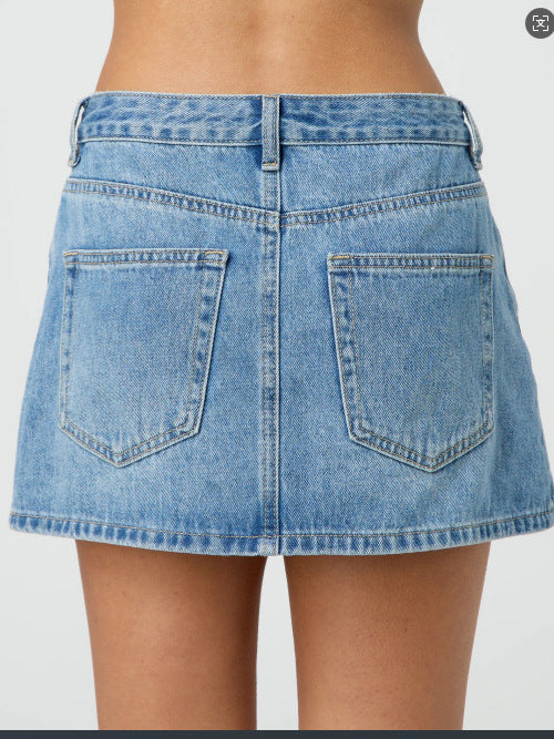 Washed Denim Skirt