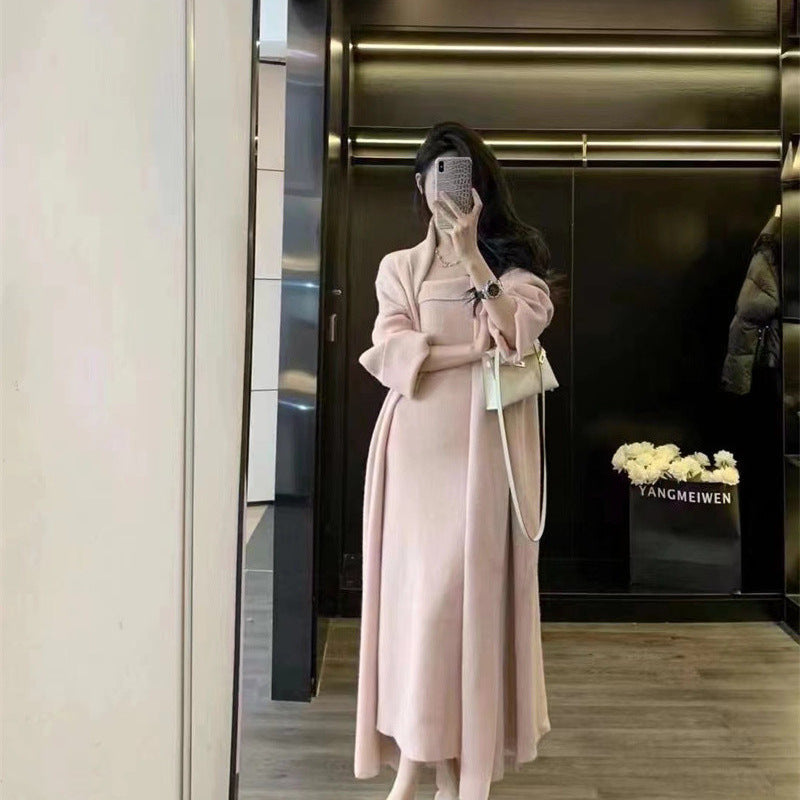 Knitted Cardigan Dress Sweater