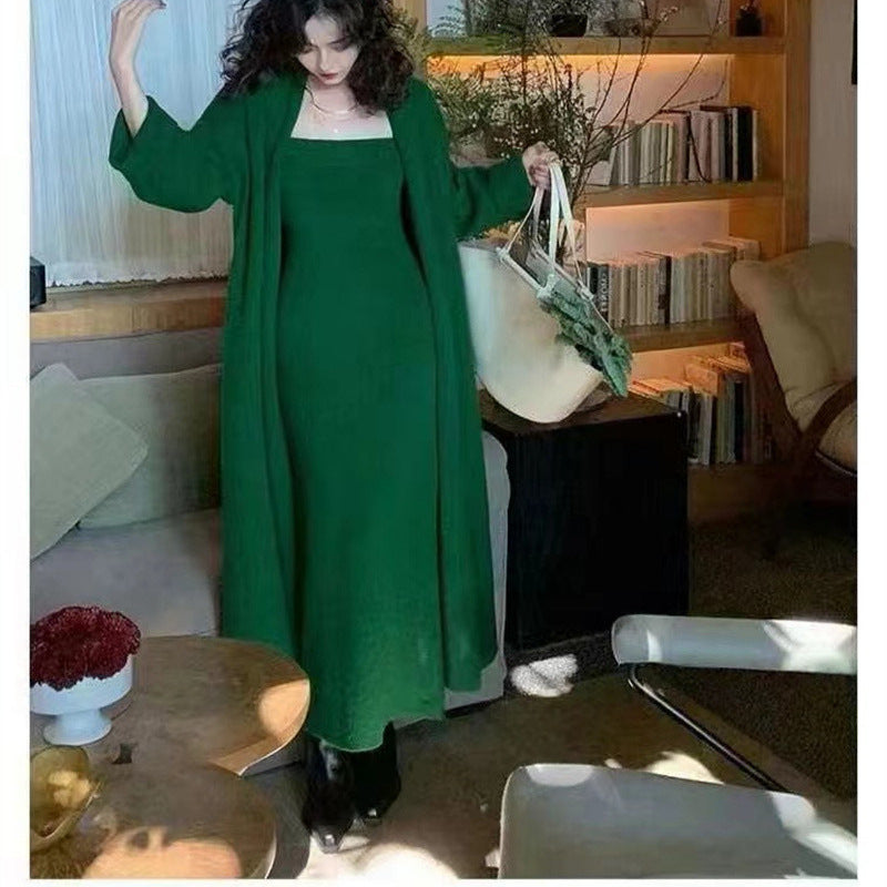 Knitted Cardigan Dress Sweater