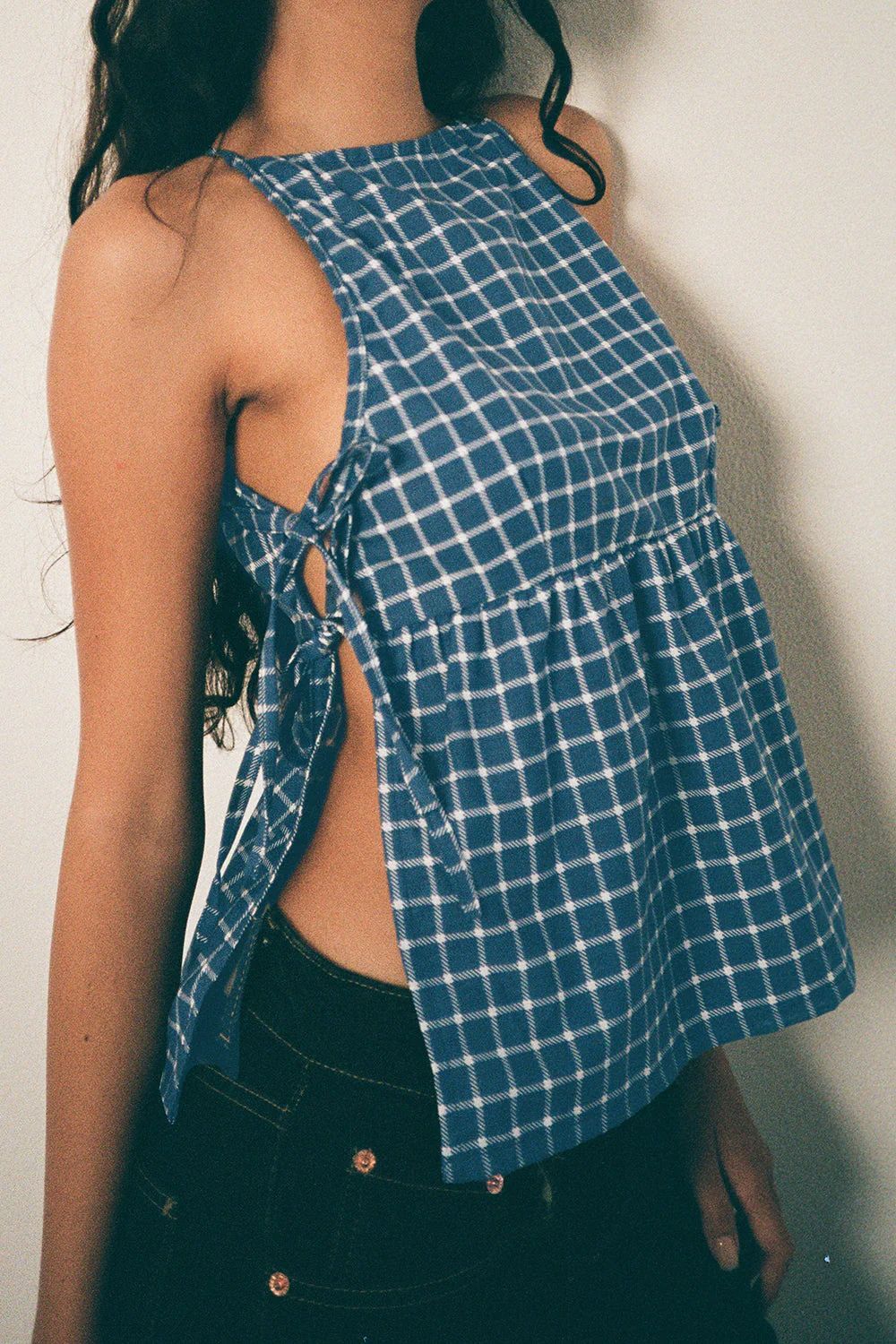 Strap Strap Sexy Checkered Top
