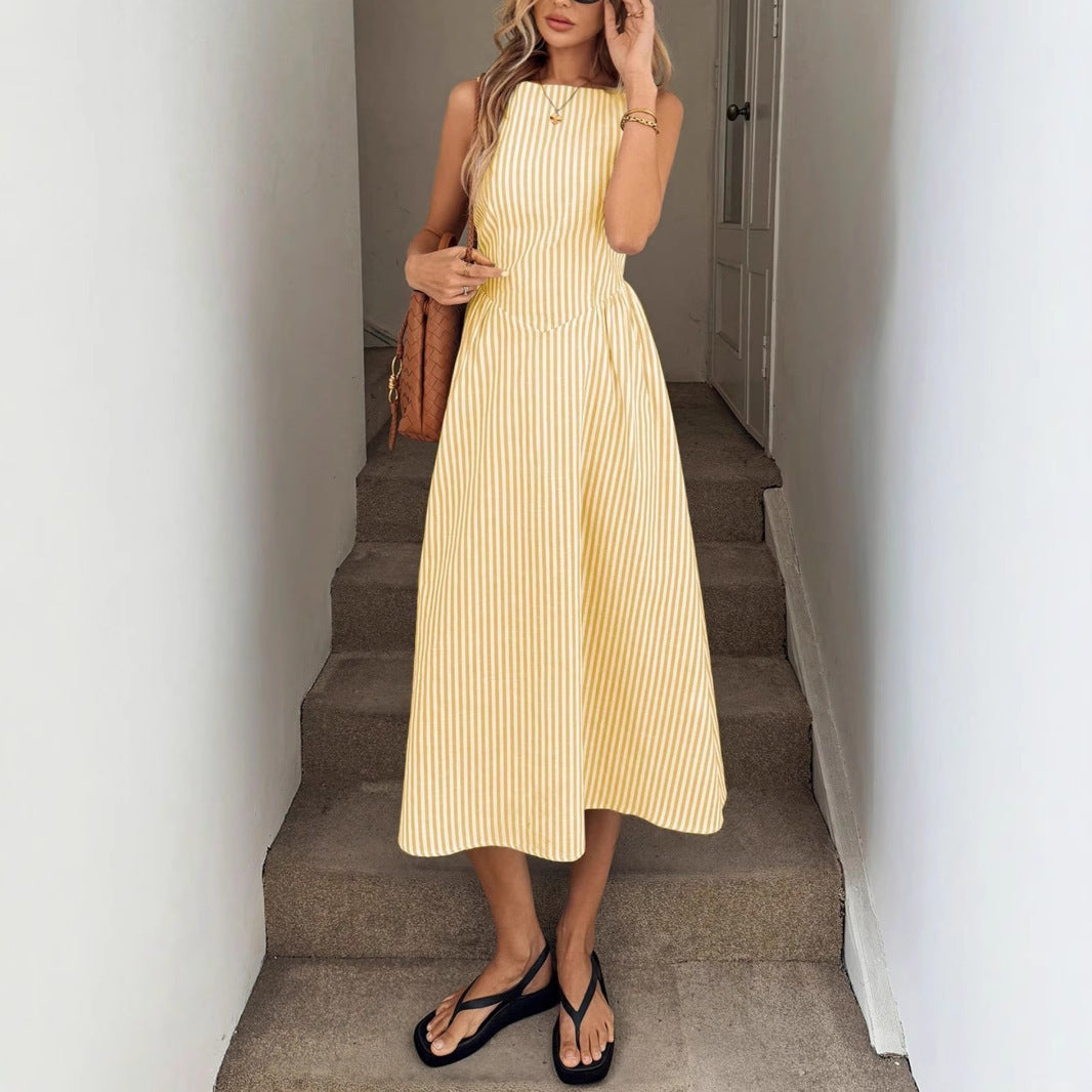 Casual Sleeveless Pocket Dress