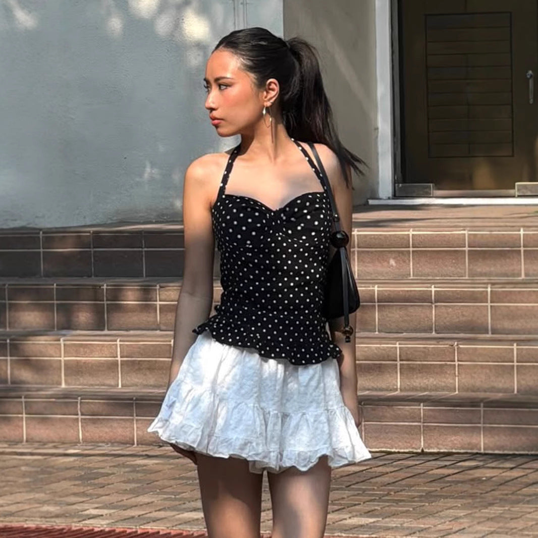 Polka Dot Halter Tube Top Vest Fashion Slim-fit Camisole