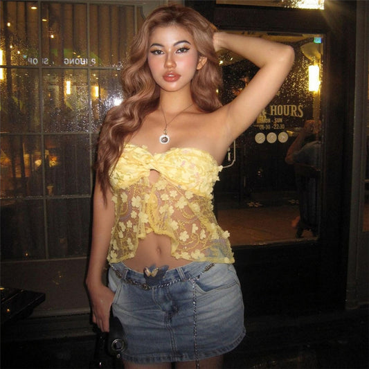 Women's Slim Fit Slim Fit Tube Top Backless Sequined Vest