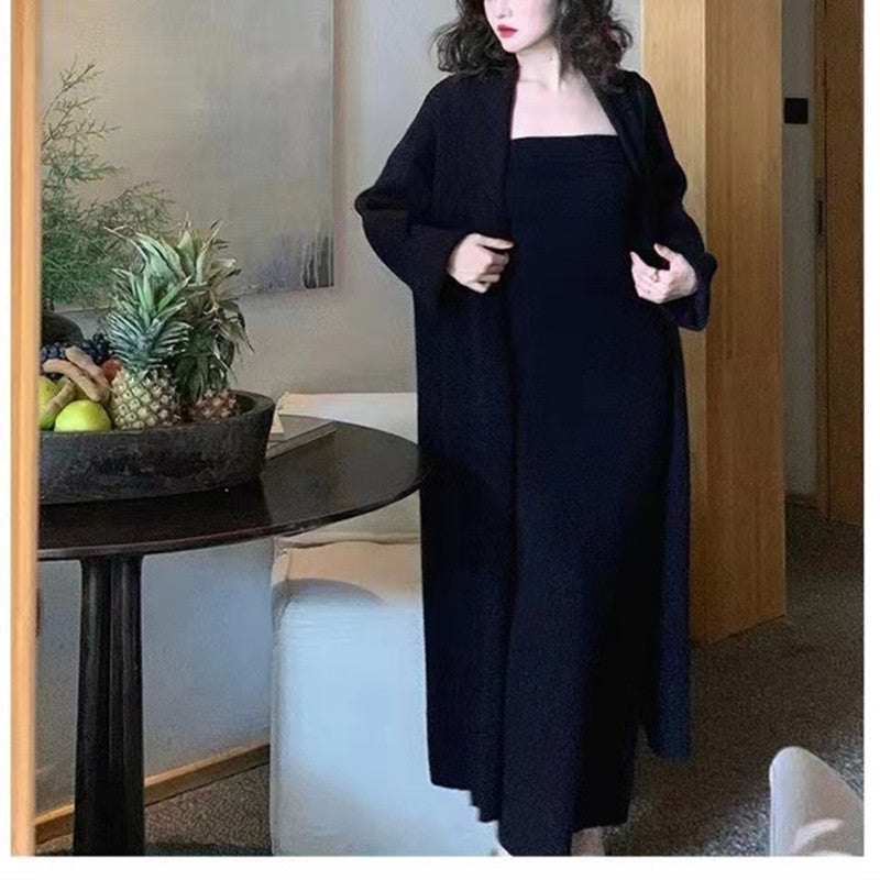 Knitted Cardigan Dress Sweater