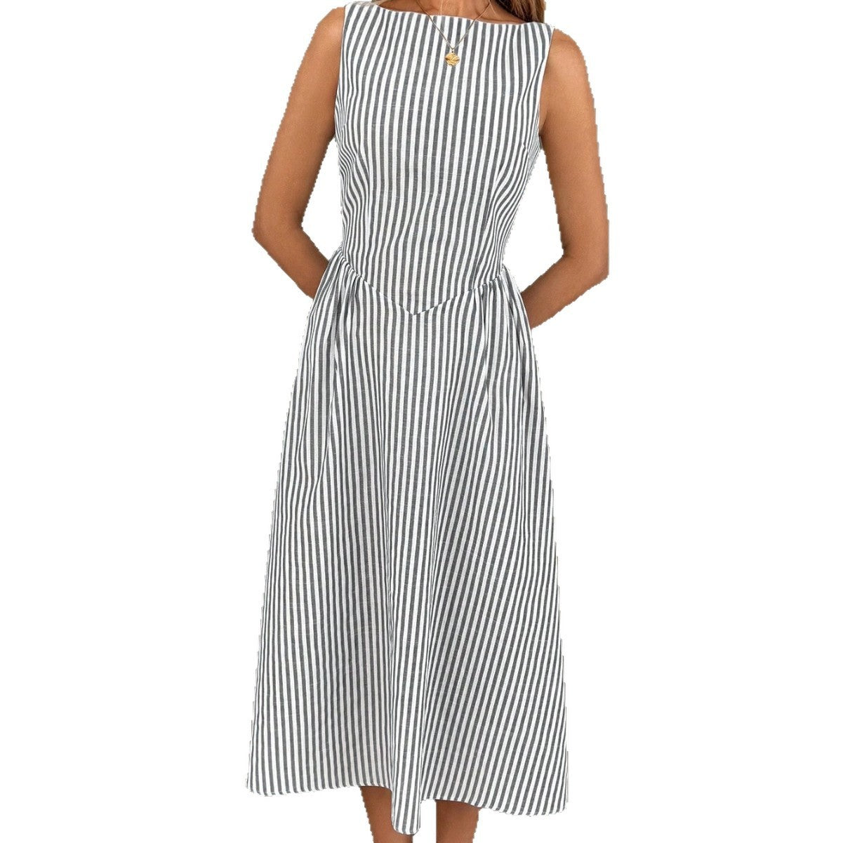 Casual Sleeveless Pocket Dress