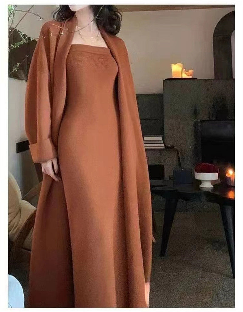 Knitted Cardigan Dress Sweater