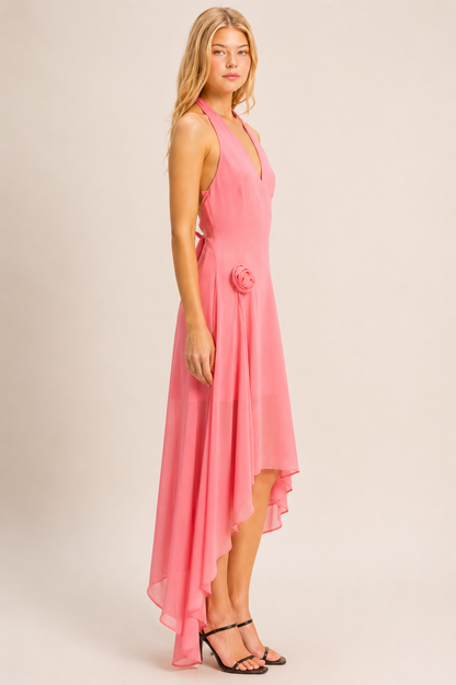 melon pink hem dress