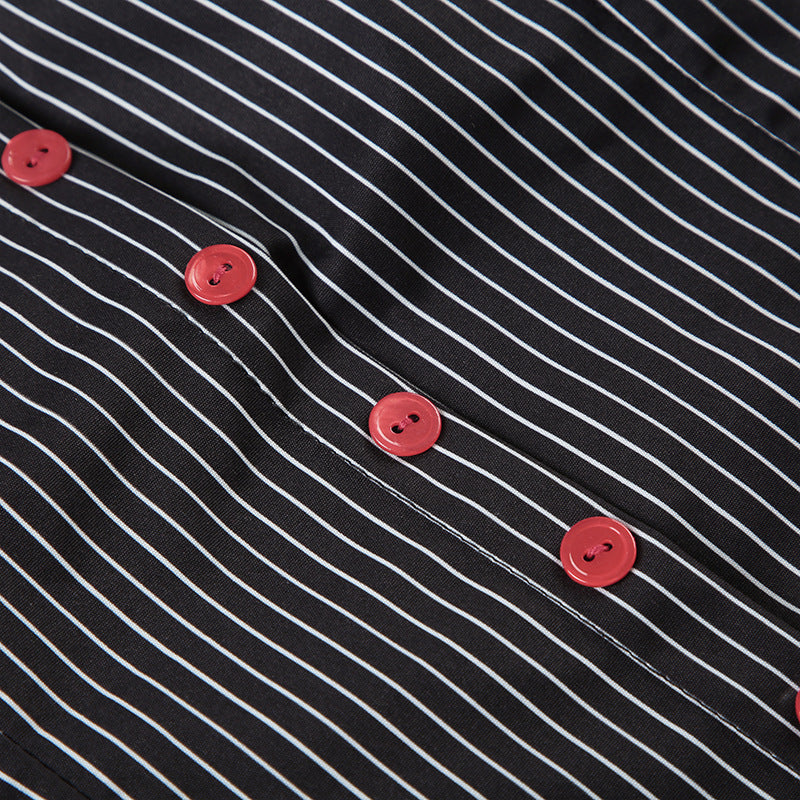 Vintage Stripe Waist Slimming Sexy Suspenders Chest