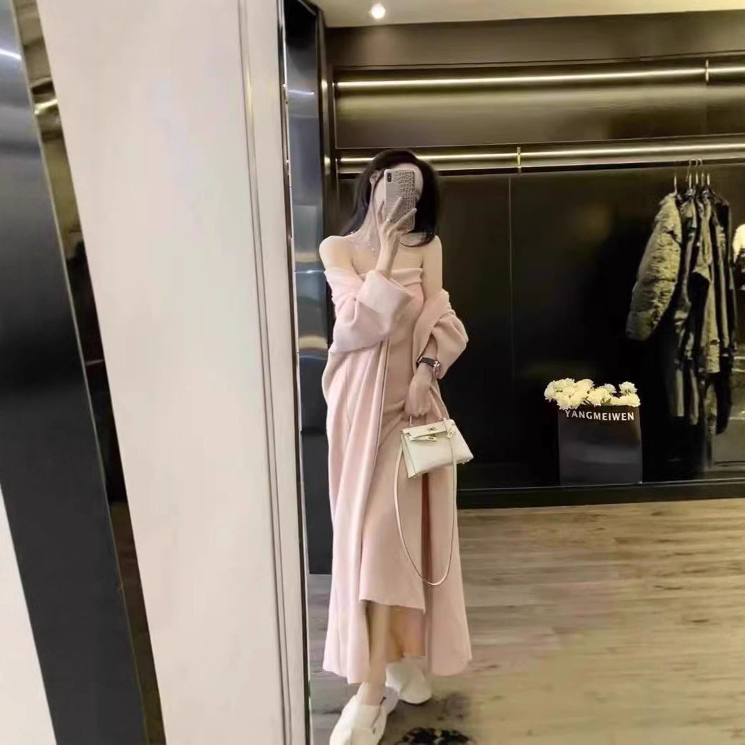 Knitted Cardigan Dress Sweater