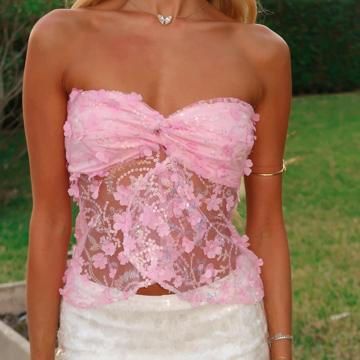 Summer New Dopamine Personality Mesh Sequin Sling