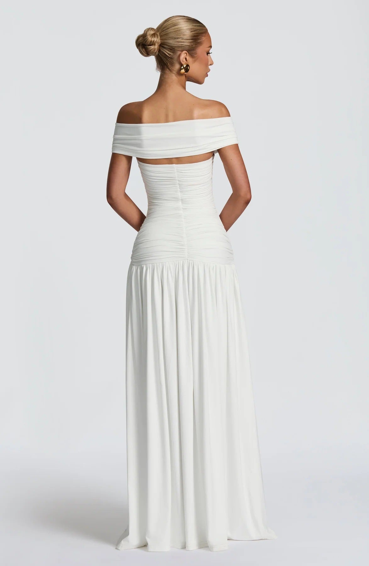 Off-shoulder maxi Capri dress